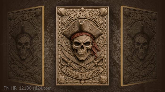 Pirate skull with captain’s code 3d STL model