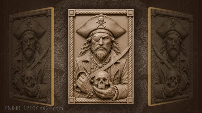 Crossed sword and skull in his hands 3d STL model