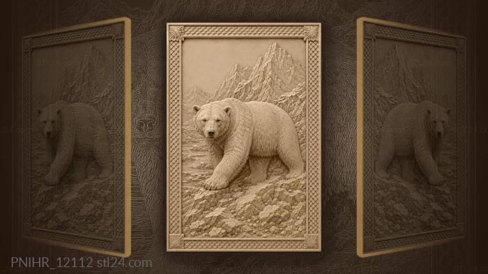 Polar bear and mountain vista 3d STL model