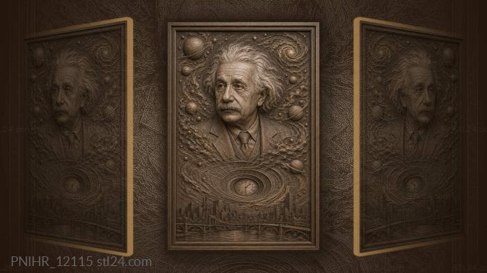 Einstein among stars and time 3d STL model