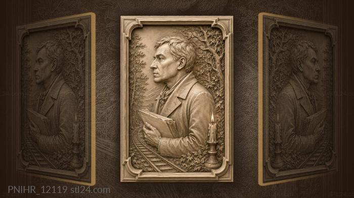 Pasternak with papers and railway · Robert Burns 3d STL model