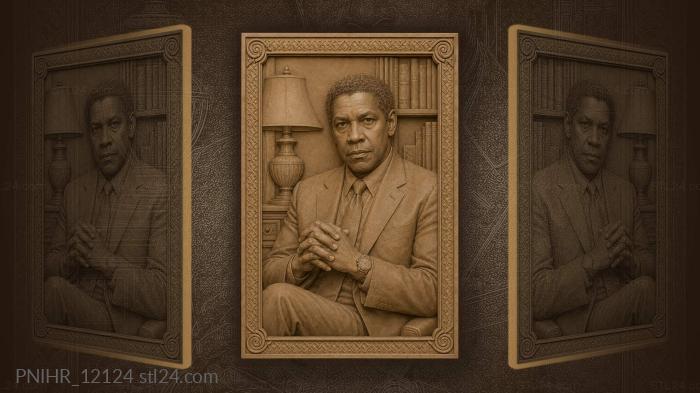 Denzel washington distinguished gentleman portrait 3d STL model