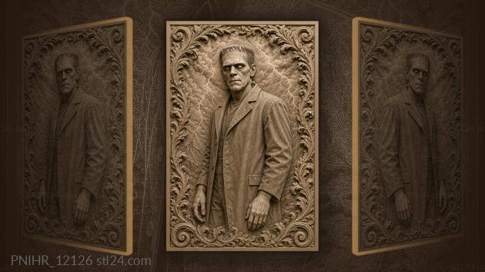 Frankenstein monster stormy night portrait 3d STL model
