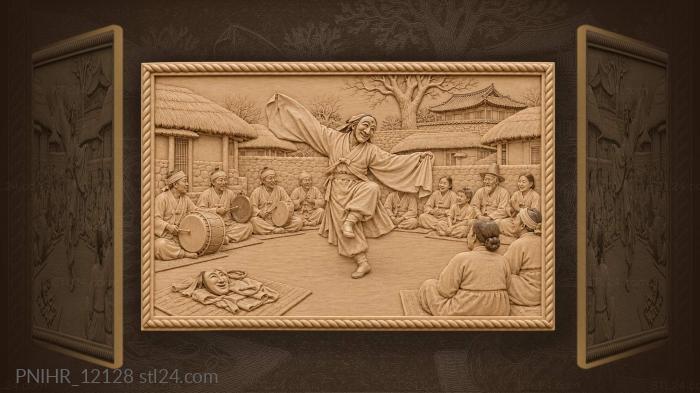 Masked dancer spinning for korean village 3d STL model