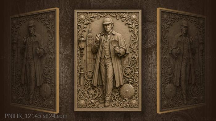 Holmes weighs clues beneath london clock 3d STL model