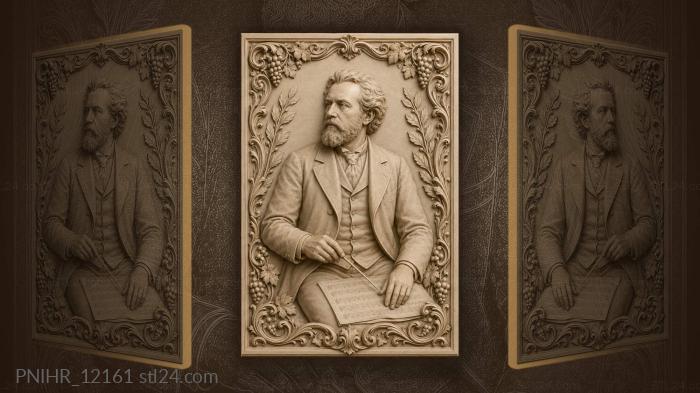 Distinguished gentleman with musical score · Johannes Brahms 3d STL model