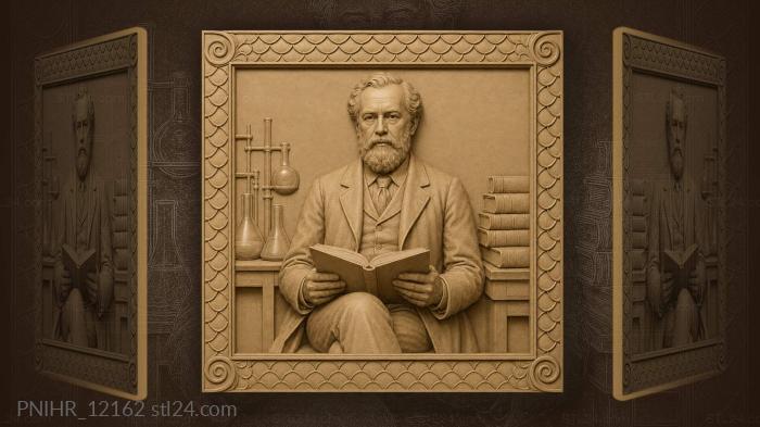 Dmitri Mendeleev among flasks and books 3d STL model