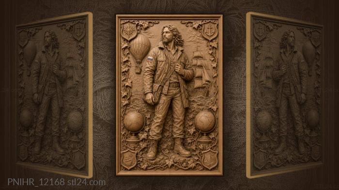 Traveler with balloon and ship 3d STL model