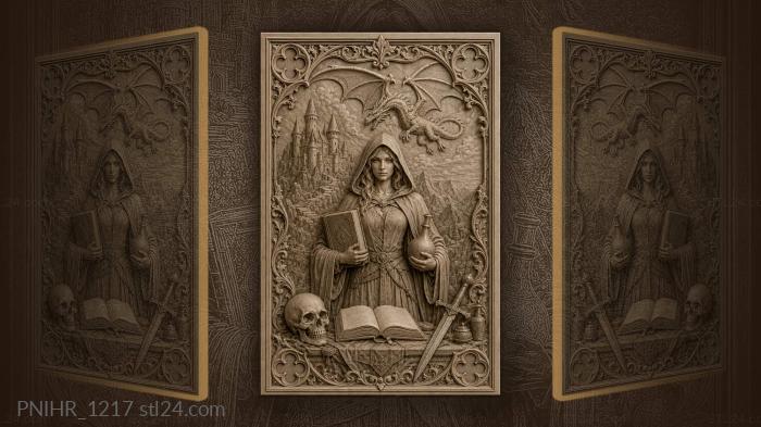 Dragon above castle magic book 3d STL model