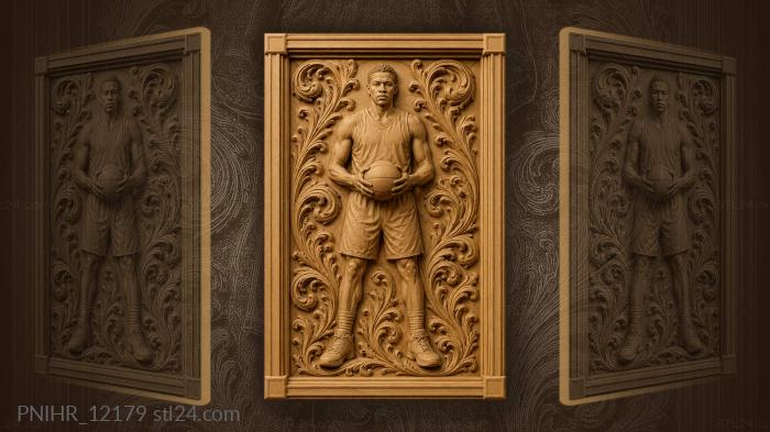 Basketball player strong game portrait 3d STL model