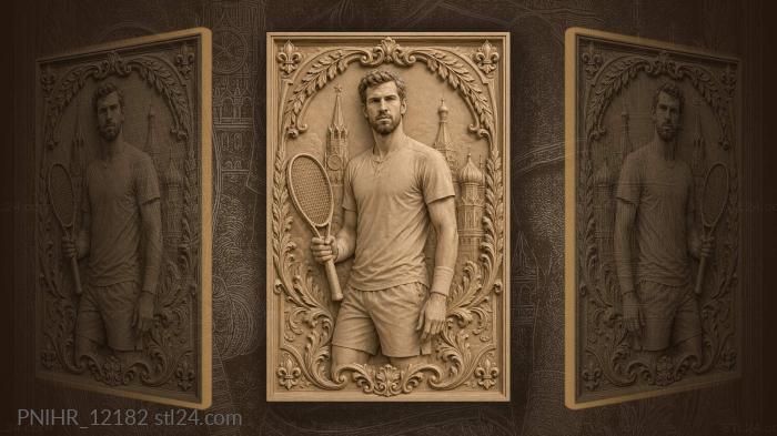 Khachanov tennis player russian architecture portrait 3d STL model