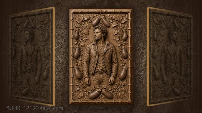 Henry Cavill among eggplant bushes 3d STL model