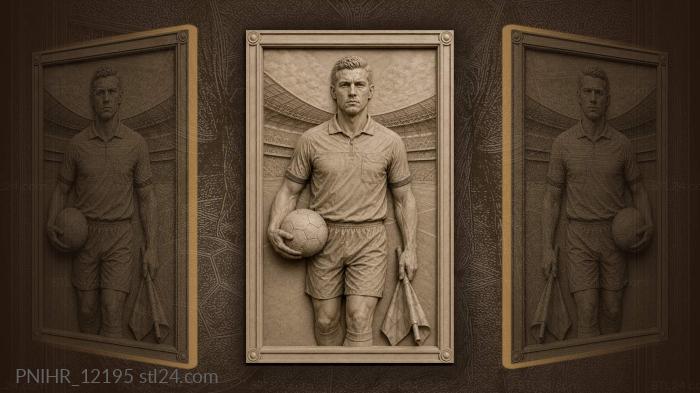 Soccer player with stadium backdrop 3d STL model