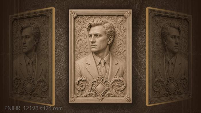 Distinguished gentleman with diamond ornament 3d STL model