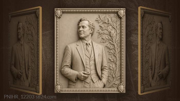Gentleman with subtle smile holding object 3d STL model