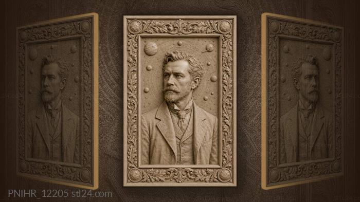 Noble gentleman among stars and leaves · Galileo Galilei 3d STL model