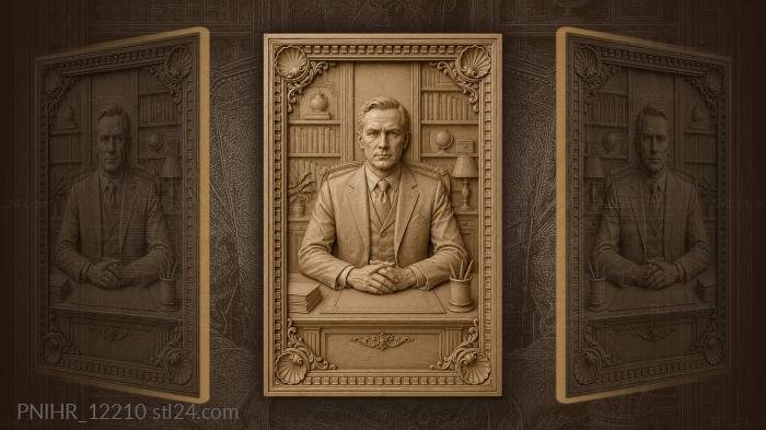 Man at desk serious portrait 3d STL model