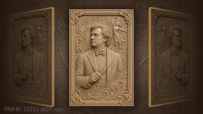 Johann Strauss conducting a waltzing dancer · Ludwig van Beethoven 3d STL model
