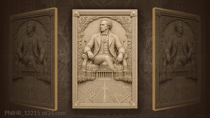 Formal nobleman presides over neoclassical streets 3d STL model