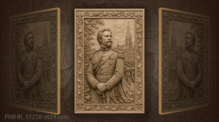 Wilhelm I above a marching column 3d STL model