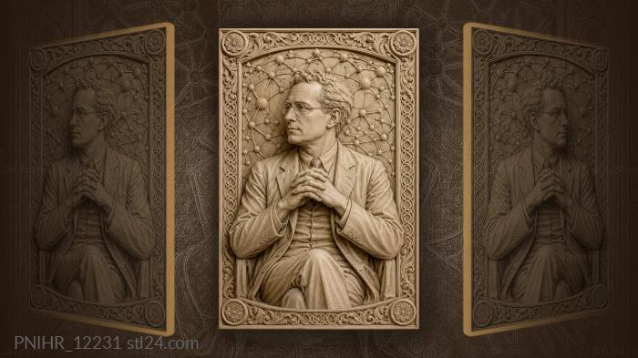 Niels Bohr amid atomic connections · Albert Einstein 3d STL model