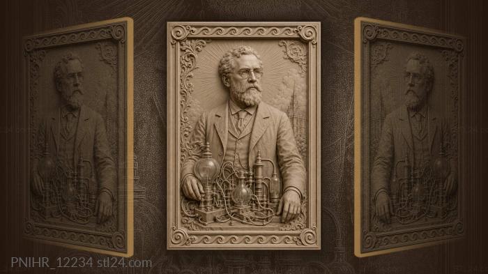 Nikolai Umov with electrical apparatus · Thomas Edison 3d STL model