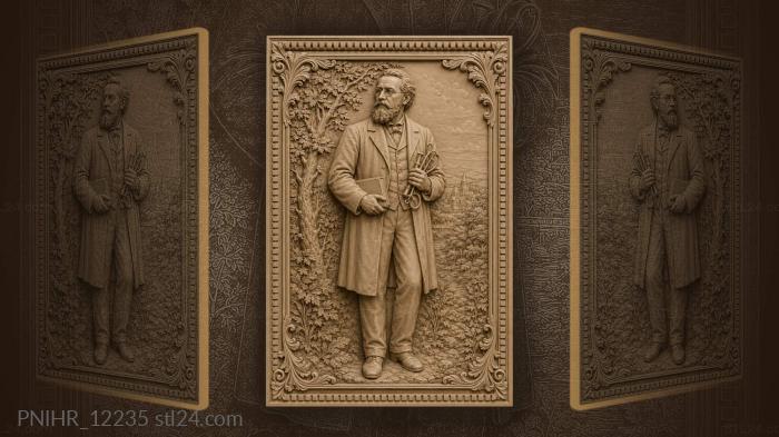 Sergei Botkin with book and medical instruments · Johannes Brahms 3d STL model