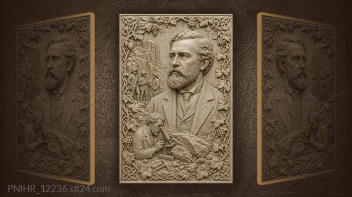 Alexander Karpinsky with geologists by the rock 3d STL model