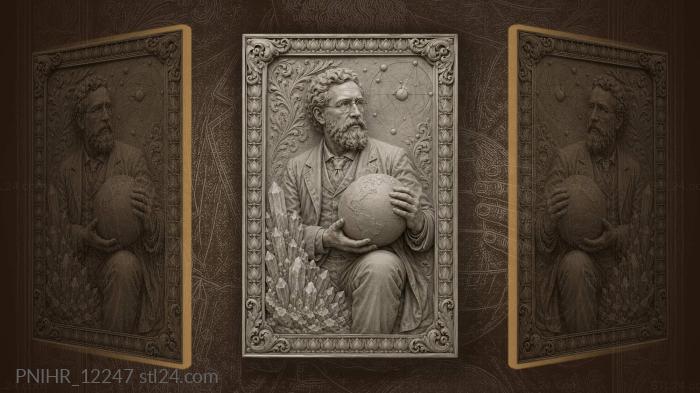 Vladimir Vernadsky with a globe and crystals · Galileo Galilei 3d STL model