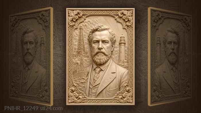 Ludvig Nobel by the oil derrick and lighthouse · Isambard Kingdom Brunel 3d STL model