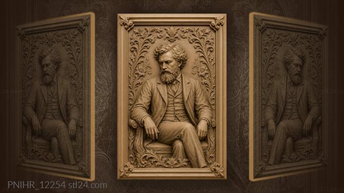 Alexander Ostrovsky seated in an armchair · Mark Twain 3d STL model