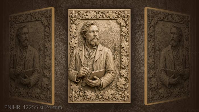 Nikolai Przhevalsky with a notebook in the mountains 3d STL model