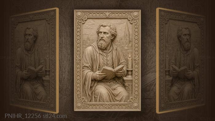 Nestor the Chronicler with a book and candle 3d STL model