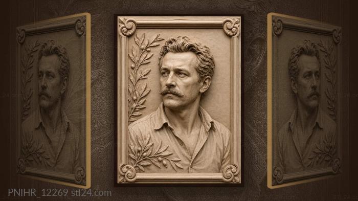 Tom Selleck in an open-collared shirt 3d STL model
