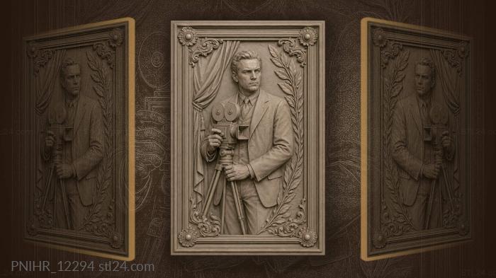 Félix Nadar with a vintage camera 3d STL model