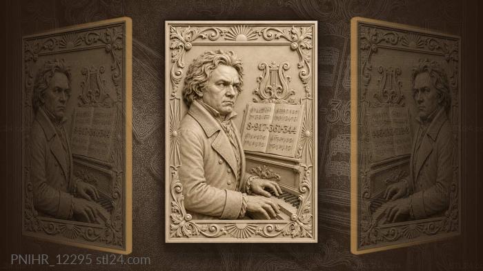 Ludwig van Beethoven at the piano 3d STL model