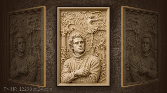 Mikhail Baryshnikov with a ballerina overhead 3d STL model
