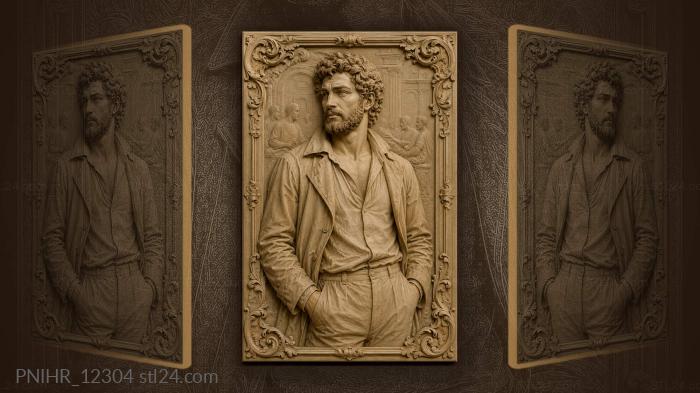 Auguste Rodin against ancient Rome 3d STL model