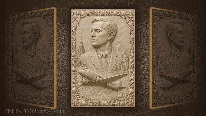 Valery Chkalov and the soaring airplane 3d STL model