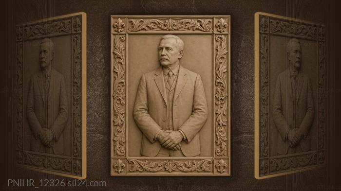 Mark Twain in a formal suit 3d STL model