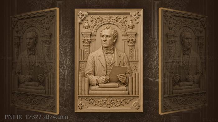 Alexander Griboyedov with a seal and papers 3d STL model