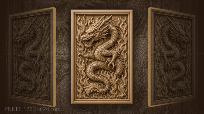 Flames rising on both sides 3d STL model