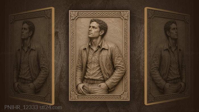 James Dean in a leather jacket 3d STL model