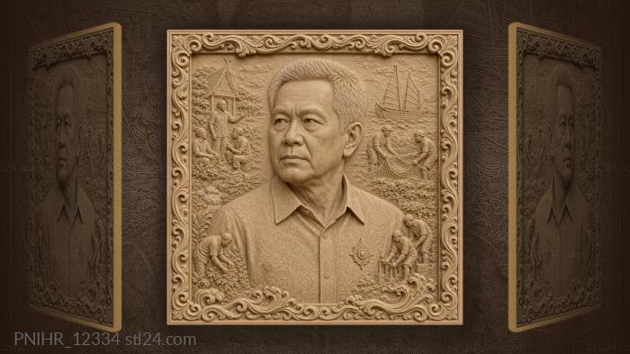 King Bhumibol among farmers and fishermen 3d STL model