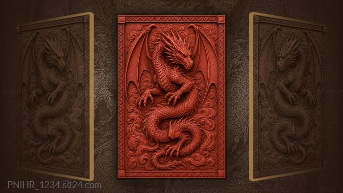Fiery dragon coiled in flight 3d STL model