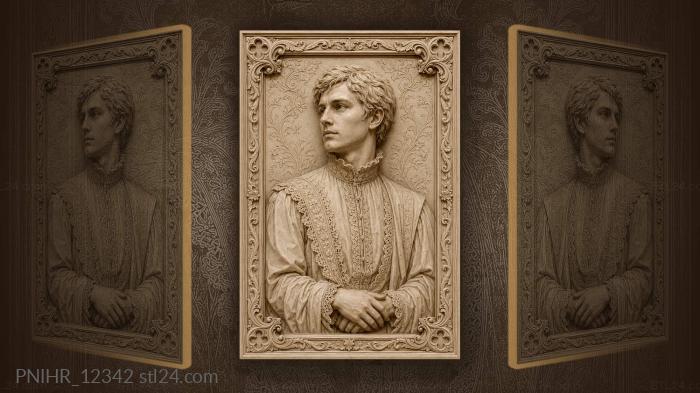 William Shakespeare in a lace collar 3d STL model