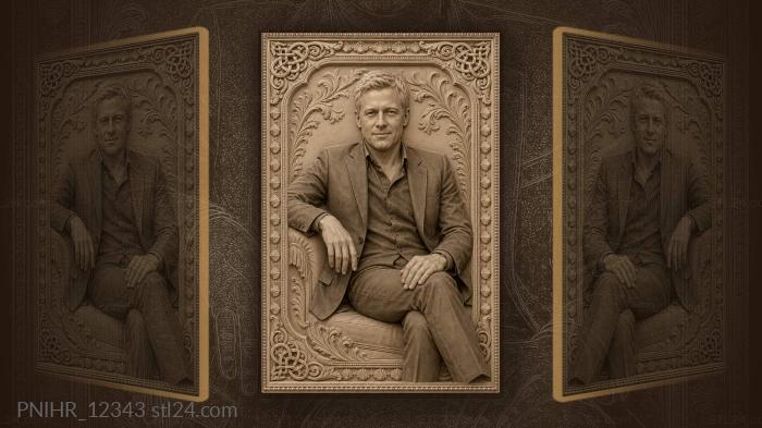 Robert Redford sitting in an armchair 3d STL model