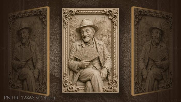 Nasreddin Hodja with a fan and smile 3d STL model