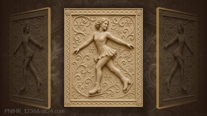 Snegurochka skating on the ice 3d STL model