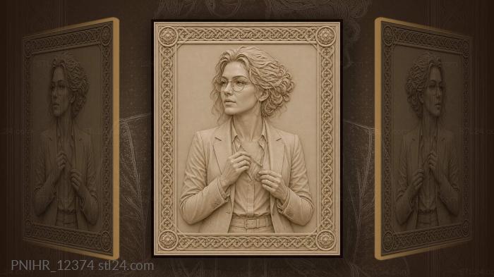 Kate Winslet holding a locket 3d STL model